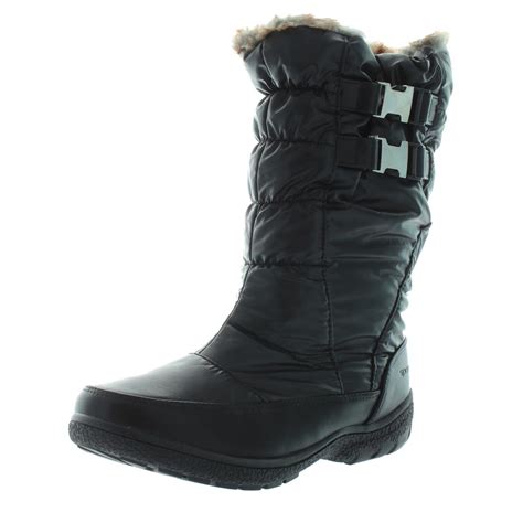 Sporto Womens Makela Black Quilted Winter Boots Shoes 8 Medium Bm