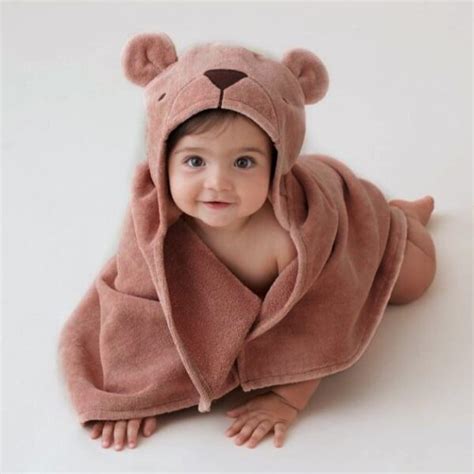 Elegant Baby Brown Bear Hooded Towel Stitch Sensations