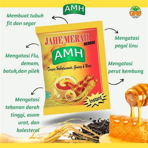 Jual Sachet Jahe Merah Amh Habbatussauda Ginseng Plus Madu Renceng