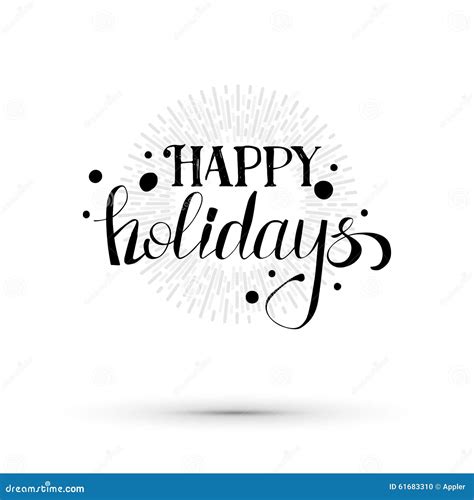 Happy Holidays Lettering Illustration Stock Vector Illustration Of