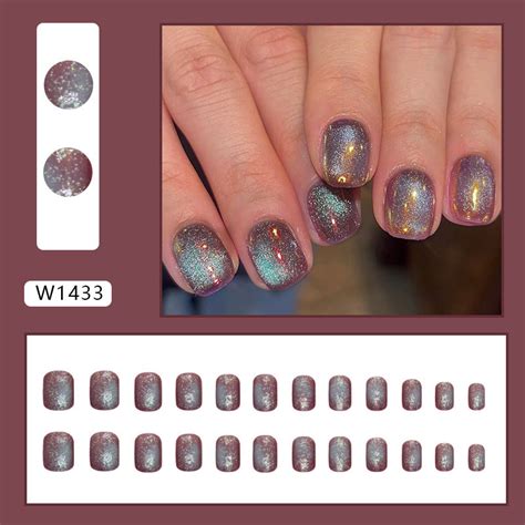 Nail Art Ideas Squovalpurplecat Eyevalentine Medium Sheer Press On Nails Vanccy