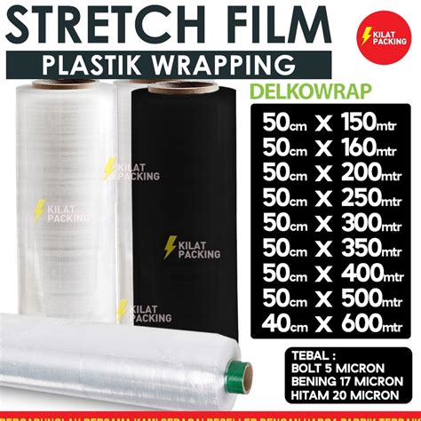 Jual Pjh Plastik Stretch Film Plastik Wrap Pembungkus Wrapping Hitam