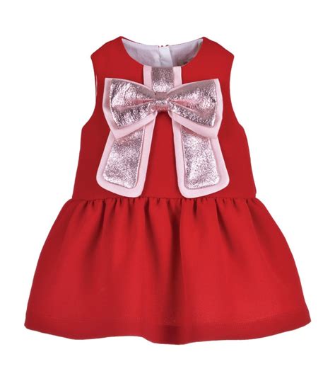 Hucklebones London Red Bow Detail Dress And Bloomers Set Months