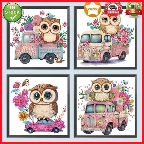 D Diy Partial Special Shaped Drill Diamond Painting Kit Owl Car