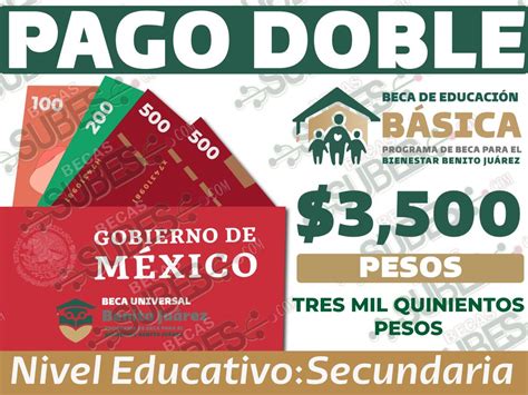 Pago Doble 3500 Para Todos Los Alumnos De Nivel Secundaria