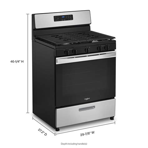whirlpool  cu ft freestanding gas range  edge  edge