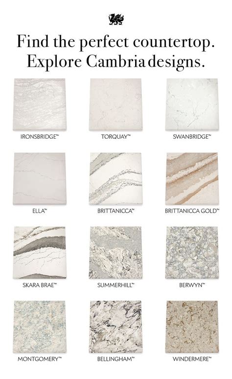 Cambria Quartz Color Chart