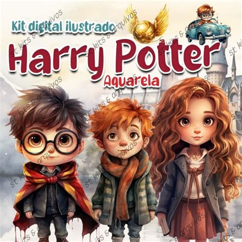 Kit Digital Harry Potter D Em Aquarela Elo Produtos Especiais