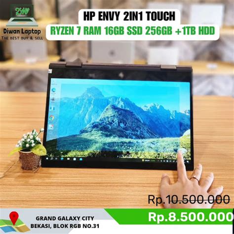 Jual Laptop Hp Envy X360 Ryzen 7 Ram 16gb Ssd 256gb Hdd 1tb Second