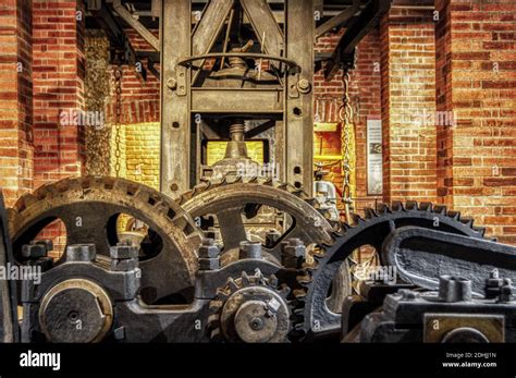 steel engine gear mechanism   industrial area   brick