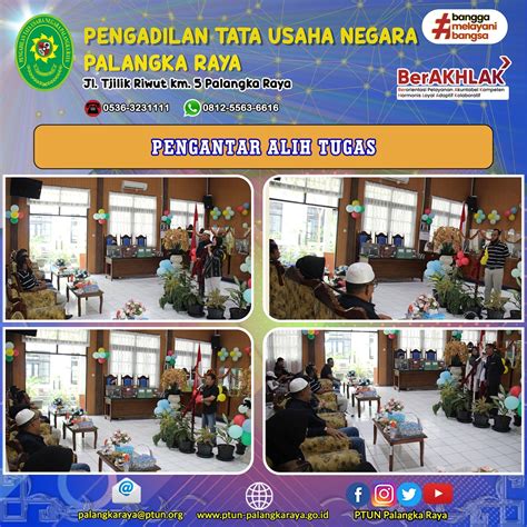 Acara Pengantar Alih Tugas Ketua Ptun Palangka Raya Wakil Ketua Ptun