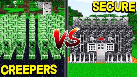 1 000 CREEPERS VS MOST SECURE BASE CHALLENGE Minecraft YouTube