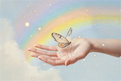 Hand holding butterfly oil painting | Free Photo Illustration - rawpixel