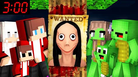 Scary Momo Is Wanted By Jj And Mikey At Night In Minecraft Challenge