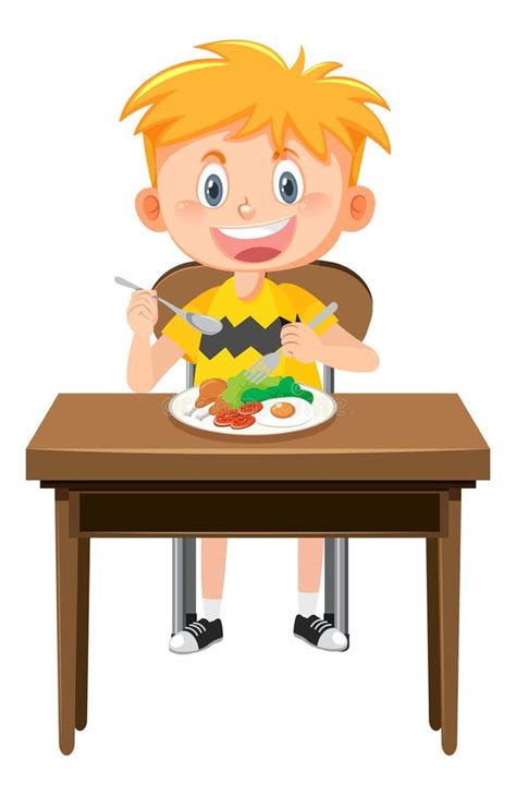 Cartoon Boy Having Breakfast Stock Illustrations 279 Cartoon Boy