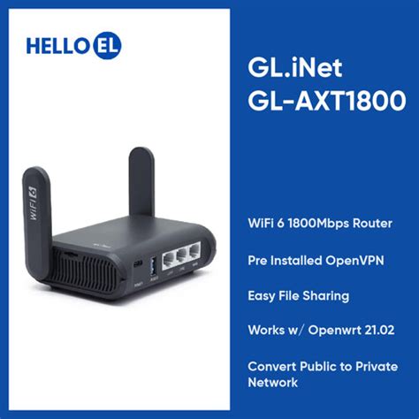 Jual GL INet Slate AX GL AXT1800 Wi Fi 6 Wireless LAN VPN 1200Mbps