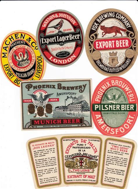 Fantastic Lot Of 63 Old To Very Old Beer Labels 1910 1950 Phoenix