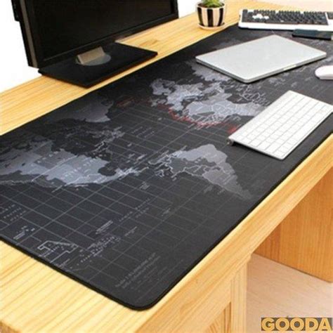 XL Muismat Wereldkaart 80x30 Gaming Muismat Muismatten Mousepad