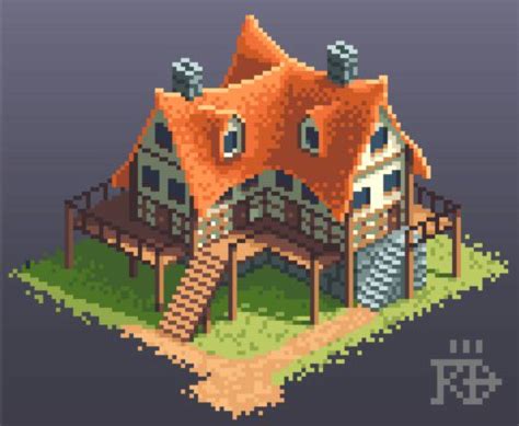 Isometric pixel art inn house by RGBfumes on @DeviantArt Isometric Art ...