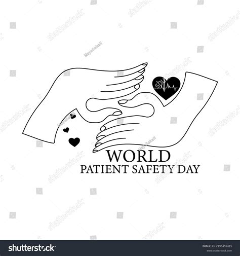 World Patient Safety Day Concept Black And Royalty Free Stock Vector