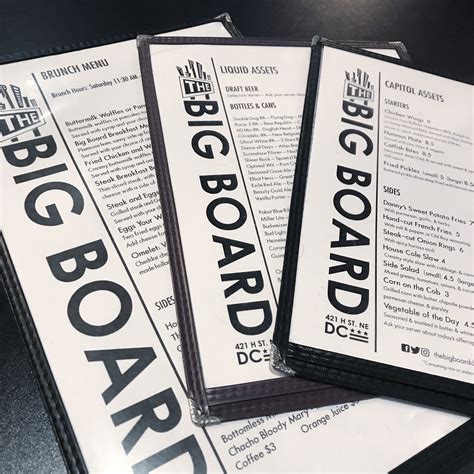 The Big Board Washington DC | Brunch menu, Brunch hours, Washington dc
