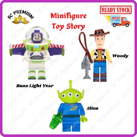 Lego Minifigure Toy Story Buzz Light Year Woody And Alien Kid Toy