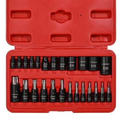 Piece Torx Bit Socket And External Socket Set Piece T T