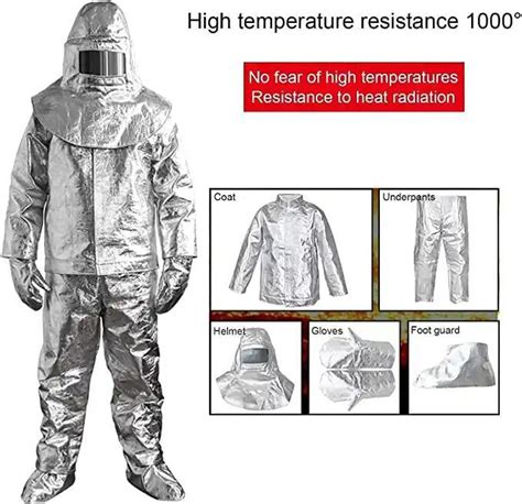 1000 Degrees Aluminized Anti Fire Heat Insulation Resistance Suits Fire