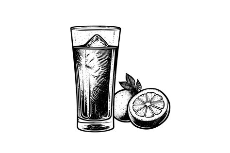 Premium Vector Water With Lemon Hand Drawn Engraving Style Vector Illustration