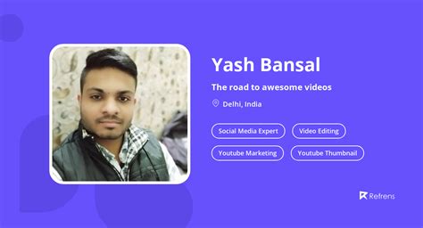 Yash Bansal Social Media Expert Delhi Refrens