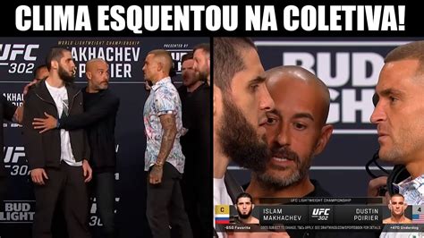 MAKHACHEV FOI SEGURADO NA COLETIVA BORRACHINHA E STRICKLAND FORAM PAZ