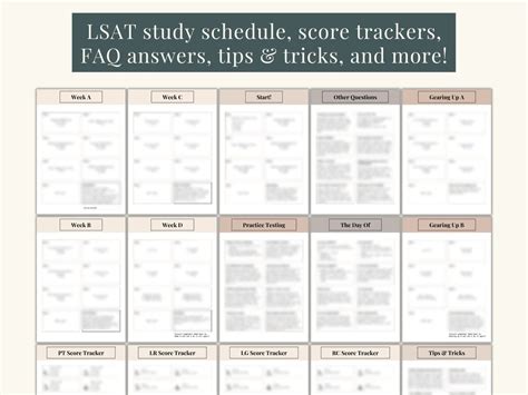 Lsat Study Plan Light Academia Study Plan Lsat Study Etsy