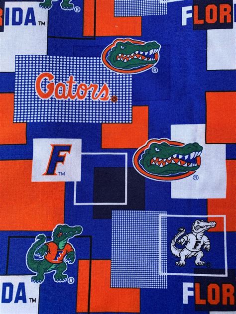 University Of Florida Gators Print 100 Cotton Fabric Fast Etsy