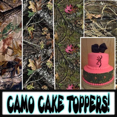 Camouflage Cake Toppers Or Strips For Sides Edible Sugar Sheets Camo