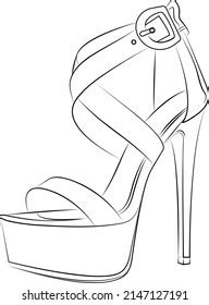 High Heels Outline Stype Vector Design Stock Vector Royalty Free