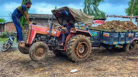 Old Massey Ferguson 245 Di Tractor Stuck In Mud With Full Loaded