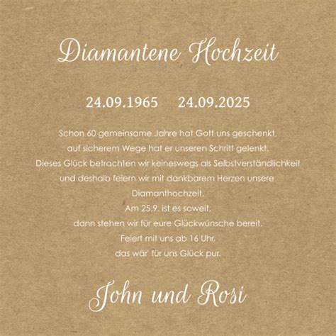 Einladungskarten Diamantene Hochzeit Diamanthochzeiteinladung