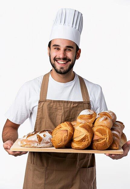 Retrato fotográfico de un joven chef profesional de panadería