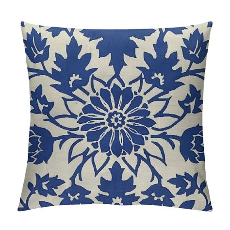 Pratyus Navy Blue Boho Pillow Covers Bohemian Ethnic Carpet Pattern