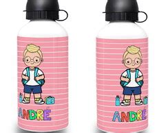 Squeeze Garrafinha Escolar Personalizada Nome Masculino