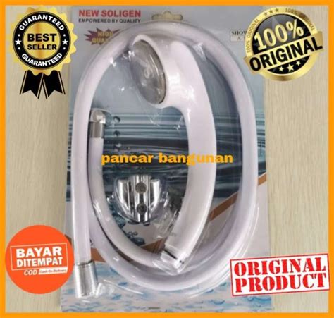 Promo Hand Shower Soligen White Shower Mandi Set Selang Dan Kepala