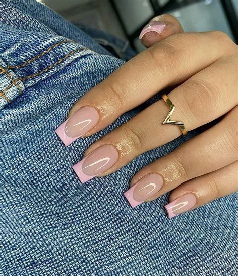 Frensh Nails Pink Tip Nails Beige Nails Work Nails Chic Nails Nude