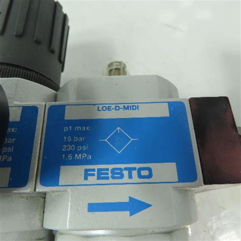 Festo LFR D MIDI LOE MIDI Pneumatic Filter Regulator Lubricator FRL