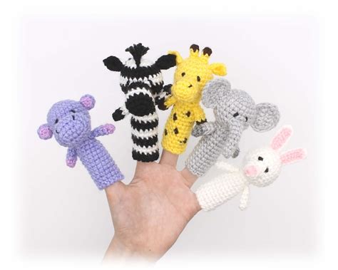 Finger Puppets Crochet Pattern Animal Finger Puppets Toddler | Etsy