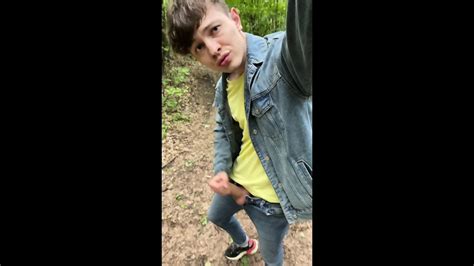 Hot Boy Jerking Big Dick OUTDOORS Huge Load Massive Cock Sexy Handsome Teen JOI