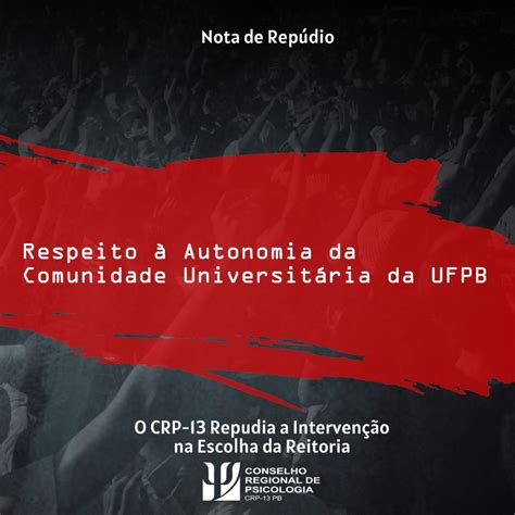 Nota De Rep Dio Autonomia Universit Ria Ufpb Crp