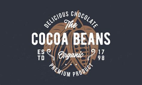 Cocoa Beans Chocolate Cacao Logo Poster Chocolate Trendy Logo With