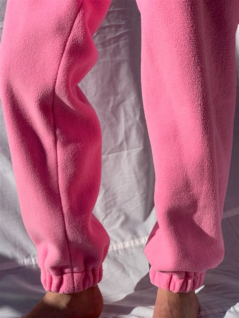 Bright Pink Fuzzy Lounge Pants Sweat Pants Fleece Pants Etsy