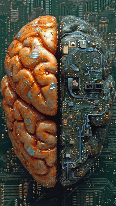 Premium Photo The Human Brain And The Cyber Brain The Benefits And