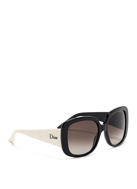 Dior Lady Lady 1 Cannage Temple Sunglasses In Black Lyst